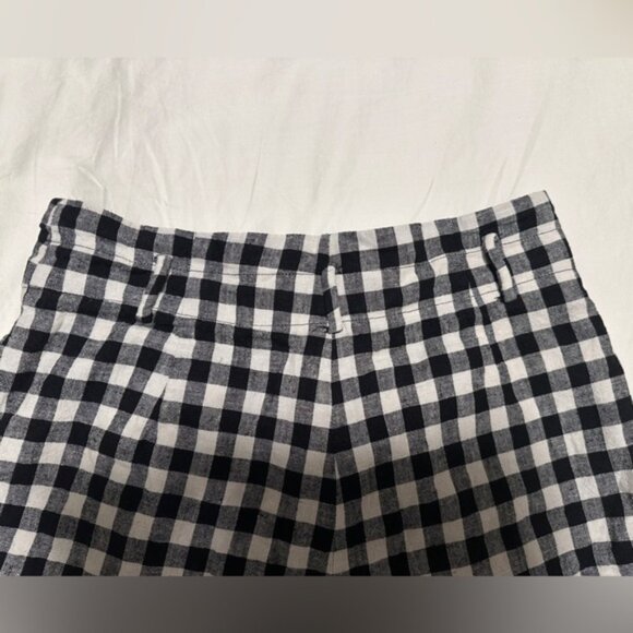 Zara Black and White Plaid Print High Waisted Shorts Size Medium - Picture 6 of 7